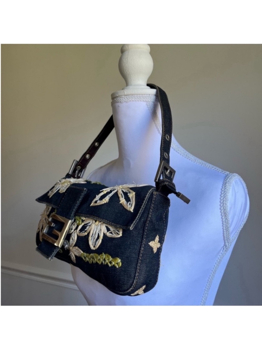 Fendi Denim Baguette Bag - Picture 2 of 12